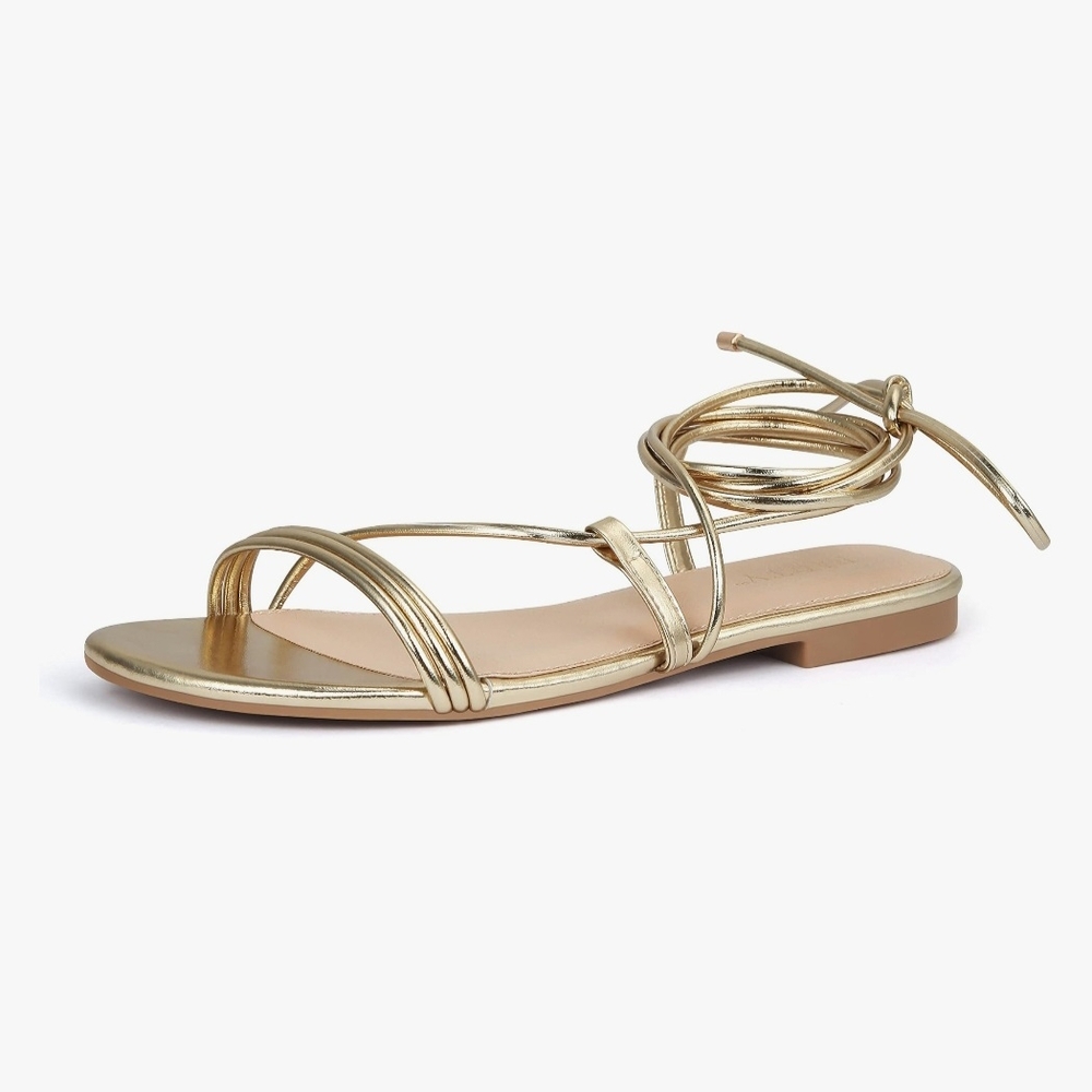 Elegant Gold Strappy Sandals